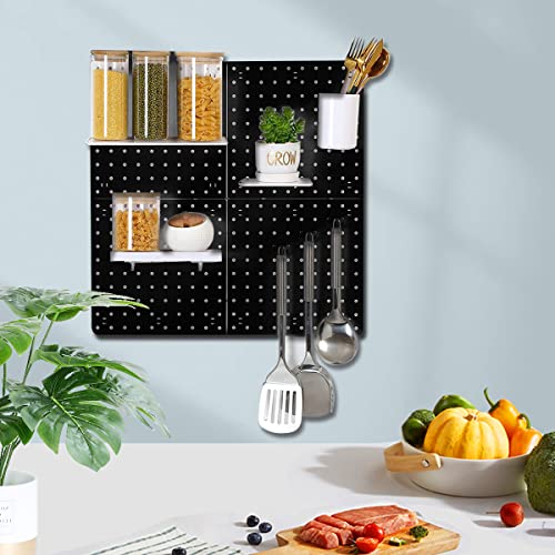 HJW Pegboard Wall Mount Display Pegboard Wall Panel, 4 Pack Pegboard Organizer with 2