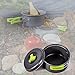 HUKOER Camping Cookware Mess Kit Backpacking Gear & Hiking Outdoors Campfire Cookware Cooking Utensils Ultralight 13 Pieces Cooking set Compact& Durable Pot Pan Bowls - Free Folding Spork, Nylon Bag