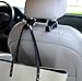 Car Headrest Hooks with Lock - Universal Headrest Purse Hangers. May also be used with Bags or Groceries - Set of 2 (Black)