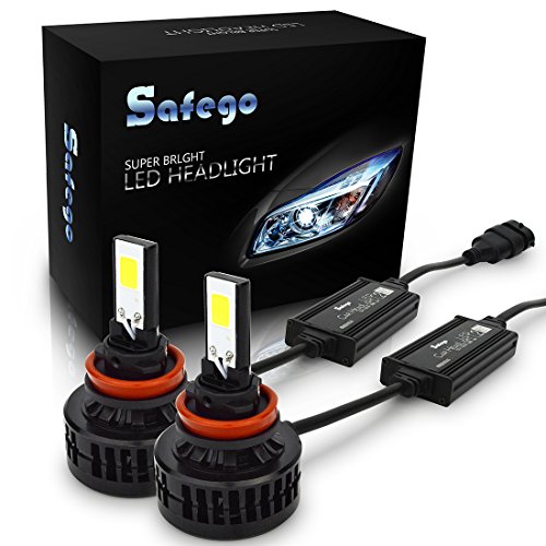 Safego H8 H9 H11 66w 6000lm LED Headlight Bulbs COB Chip Auto LED Car Headlight Kit Conversion Kit 12v Replace for Halogen or HID Xenon Kit Bulbs (C2-H11/H8/H9)
