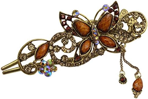 Newstarfactory Vintage Rhinestone Butterfly Design Alligator Hair Clip with Exclusive Gift
