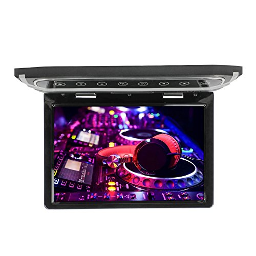 10.1 inch Flip Down Monitor HDMI 1080P HD TFT LCD Roof Mount Monitor Ultra Thin Overhead Video Player for Car SD MP3 MP4 LED (CL102HD-Black) - Thumbnail 6
