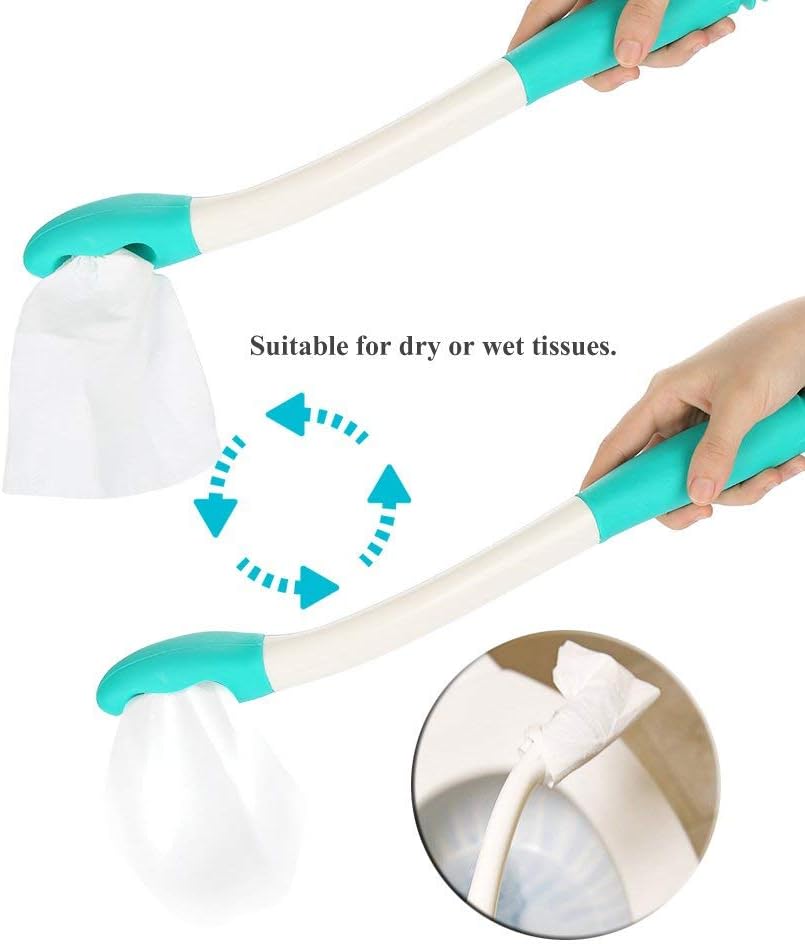 Self-Assist Toilet Mobility Aid Self Wipe Assist Tissue Holder Tool Long Reach Toilet Tissue Grip Motion Assistance Supplies 2 Pack: Health & Personal Care