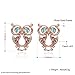 Eternity J. Cute 18K Rose Gold Plated Color Czech Drill Owl Earrings Fancy Stud Earrings (multicolor)