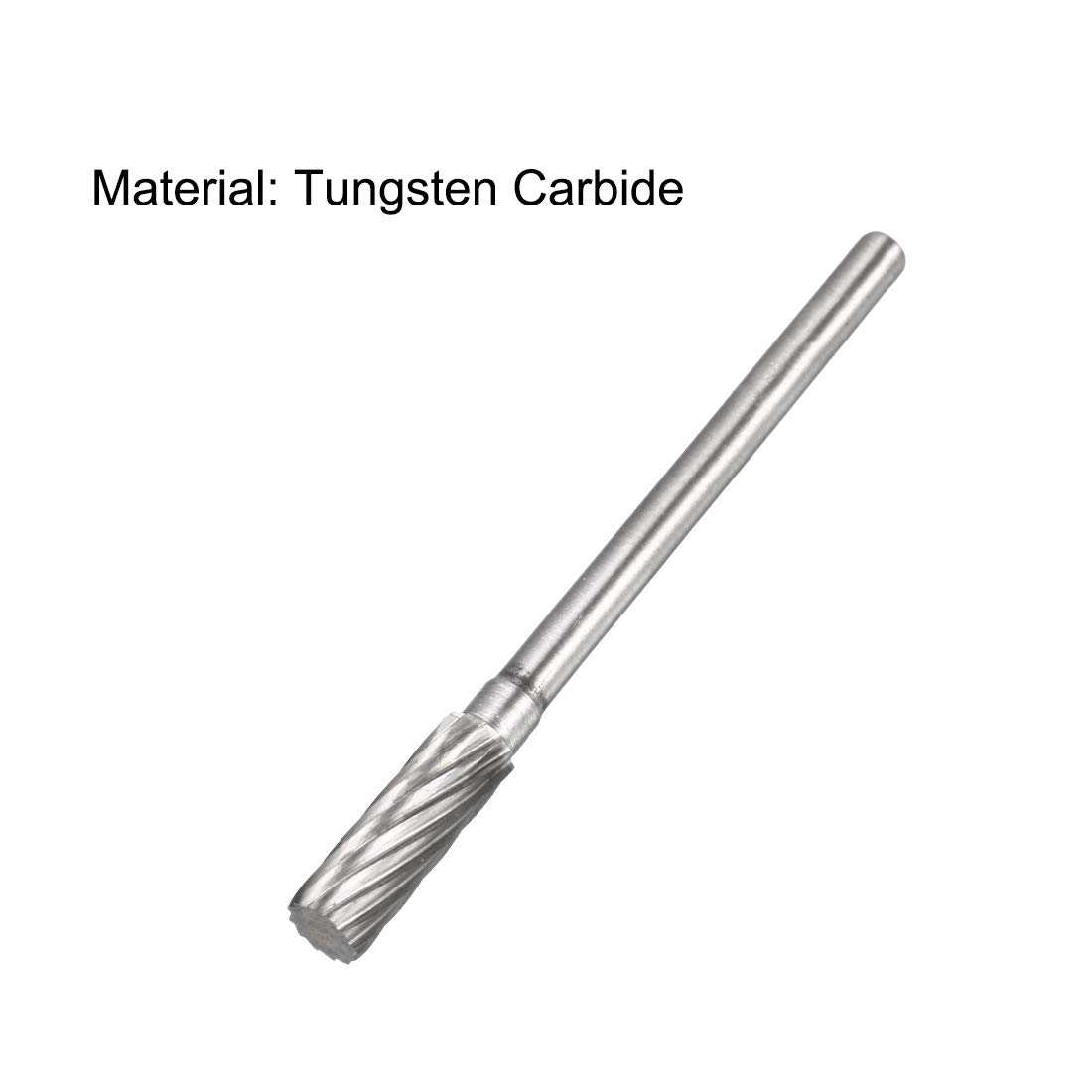 sourcing map Tungsten Carbide Rotary Files 1/8" Shank, Single Cut Top Toothed Cylinder Shape Rotary Tool 4mm Dia - Image 4