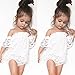 Sunbona Toddler Infant Baby Girl Flower Lace Off Shoulder Romper Jumpsuit Outfit Set Clothes (6~12Months, White)