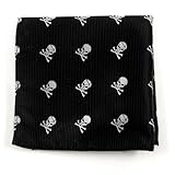 100% Woven Silk Black Skull & Crossbones Patterned Pocket Square