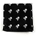 100% Woven Silk Black Skull & Crossbones Patterned Pocket Square