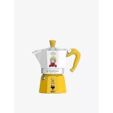 Bialetti Moka Express Iconic Italian Stovetop Espresso Maker (White/Yellow, 3 Cups)