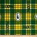 NFL Greenbay Packers Plaid Fleece Green/Yellow Fabric By The Yard