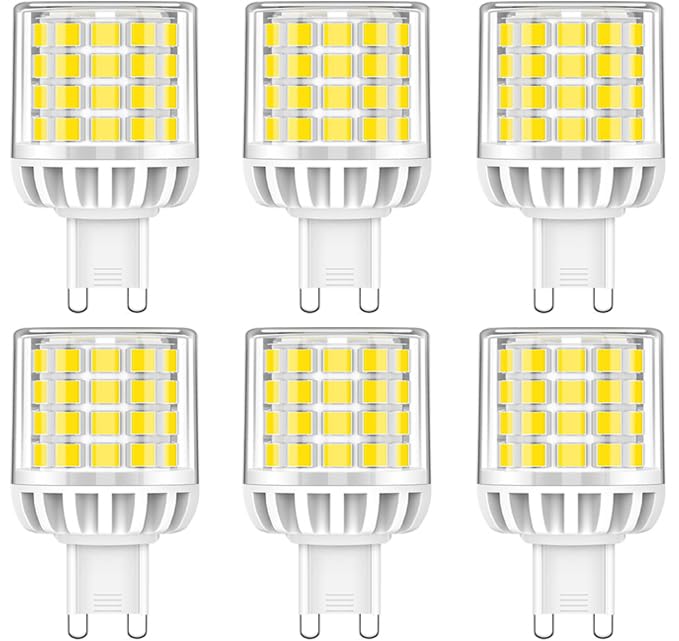 ZFQ G9 LED Squat Light Bulb 5W, 50 Watt Halogen Equivalent, 500 Lumen, 80＋ Ra, 6000K Cool White, High Brightness LED Used for Chandelier/Pendant/Ceiling Light