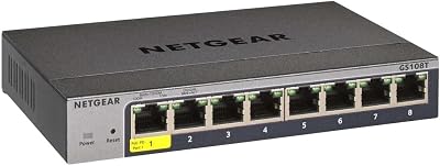 NETGEAR GS108T-300PES 8-Port Gigabit Smart Managed Plus Ethernet Switch