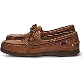 Sebago Schooner Waterproof Boat Shoes - Leather Moccasins for Men Featuring 360-Degree Rawhide Lacing and Non-Marking Slip-Resistant Soles
