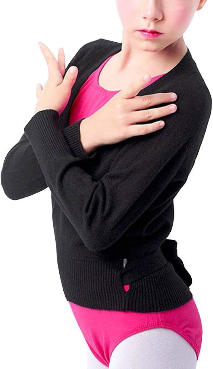 Guiran Girls Kids Long Sleeve Ballet Dance Wrap Sweater Cardigan Amazon.co.uk Clothing
