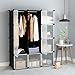 Tespo portable clothes wardrobe closet storage organizer with doors 12cubes,black,white