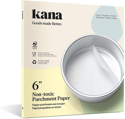 Kana Parchment Paper Baking Circles - 100 Pre-cut Rounds 6 inch_Ideal for Baking Cakes, Pastries & Cheesecakes - Suitable for tortilla Press