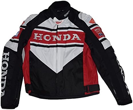 Honda Mens Motorcycle Jacket Waterproof Windproof with 5 Protector/Armor Detachable Liner H139 (M)