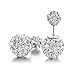 DIB Fashion Jewelry 925 Sterling Silver Crystal Double Sided Rhinestone Ball Princess Stud Earring