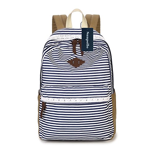striped canvas backpack