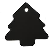 LWR CRAFTS 100 Hang Tags Christmas Tree with Jute Twines 100ft (2 1/8" x 2 1/8", Black)