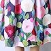 Womens Elegant Colorful Flowers Midi A - line High Waisted Pleated Flare Skirt, Colorful Flowers, One Size