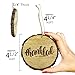 Large Rustic Christmas Ornaments with Thankful, Grateful & Blessed (Set of 3) 4 inch; Round Wooden Farmhouse Decor Country Indoor Decorations