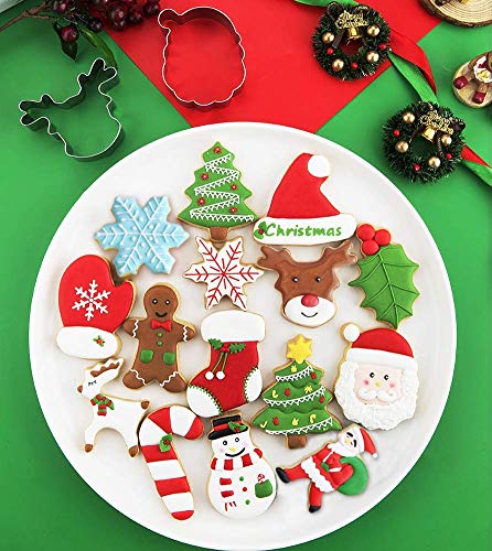 KAISHANE Christmas Cookie Cutters for Kids Set of 9 - Star Tree Angel Bell Stocking & More Shapes - Thumbnail 4