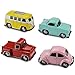 Jellydog Toy Pull Back Vehicles, 4 Pack Exquisite Metal Vehicles Set, Alloy Die-cast Mini Car Play Set, Pull Back Cars With Bus, Beetle,Pickup,Car ,Toy Car for Toddler
