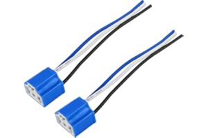 XINLIYA 2PCS H4 9003 Car Wiring Harness Headlight Socket, 3 Pin Ceramic Heavy Duty Vehicle Head Light Connector Replacement, 