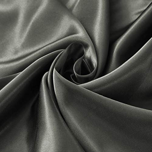 Treely Satin Pillowcase Silky Sham Pillow Case for Hair and Skin with Envelope Closure,Set of 2(Dark Grey,20"x26")