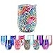 Stainless Steel Stemless Wine Glass Tumbler with Lid 12 oz, Double Wall Vacuum Insulation Travel Tumbler Cup for Wine Coffee Drinks Champagne Cocktails Ice Cream Sweat Free