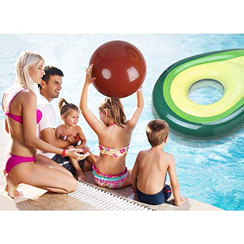 Zoostliss Inflatable Avocado Pool Float - Floatie with Ball Water Fun Large Blow Up Summer Beach Swimming Raft Kids Adults