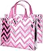 Gesodant Bling Bling Shiny Stripe Pink Non-woven Tote Bag, Stylish Eco Reusable Shopping Bag, Gift Bag, Goodies Bag, Grocery Bag, Party Bag, Set Of 10