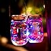 Kobwa 3 Pack Solar Mason Jar Lights,10 LEDs Multi-color Solar String Fairy Lights Lids Insert for Patio Garden,Wedding,Christmas Holiday Party Decorative Lighting