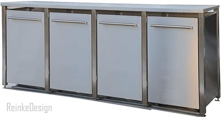 Edelstahl Mulltonnenbox Fur 4 Tonnen 120l Md1111t