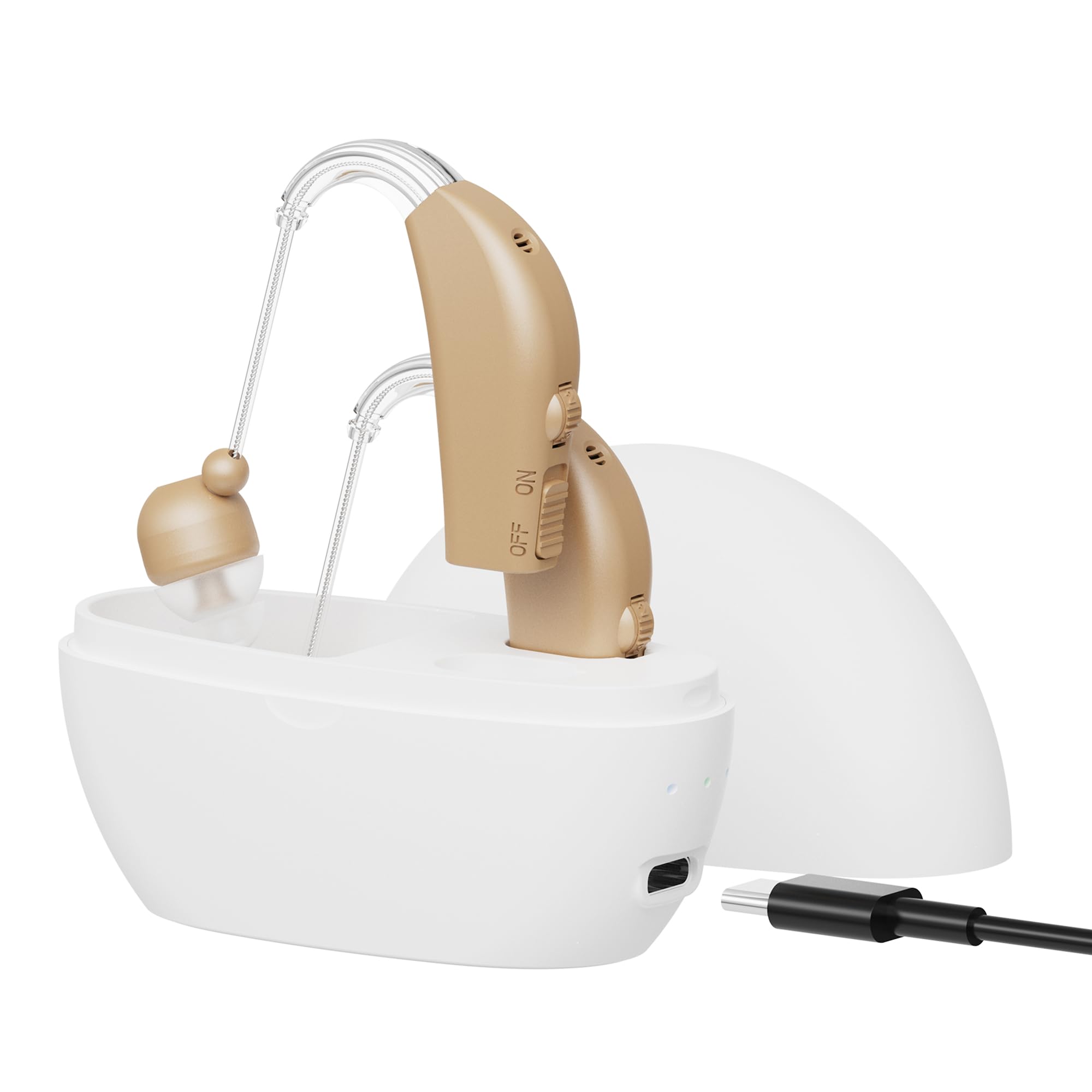 MEDca Digital BTE Device (108DK) - Rechargeable Receiver in Canal Assist Device with Various Modes with Noise Cancellation and Volume Control