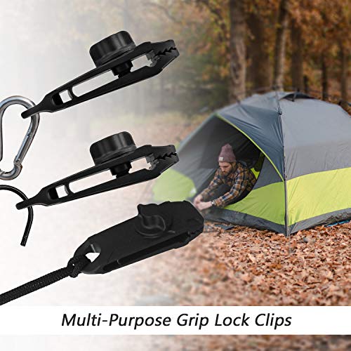 LUTER 12 Stuks Lanenclips Multifunctioneel Tentaccessoire Tentzeil Clips Luifelklem voor Outdoor Tent (Zwart) - Image 6