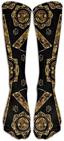 Faux Gold Rosettes Unisex Outdoor Travel Exercise Sports Long Tube Socks Sport Over-The-Calf Long Team Socks