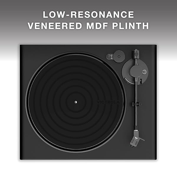 VICTROLA HI-RES BLACK TURNTABLE – APTX ADAPTIVE, APTX HD, BLUETOOTH STREAMING, WIRED RCA OUTPUT, ALUMINUM TONEARM (BLACK)