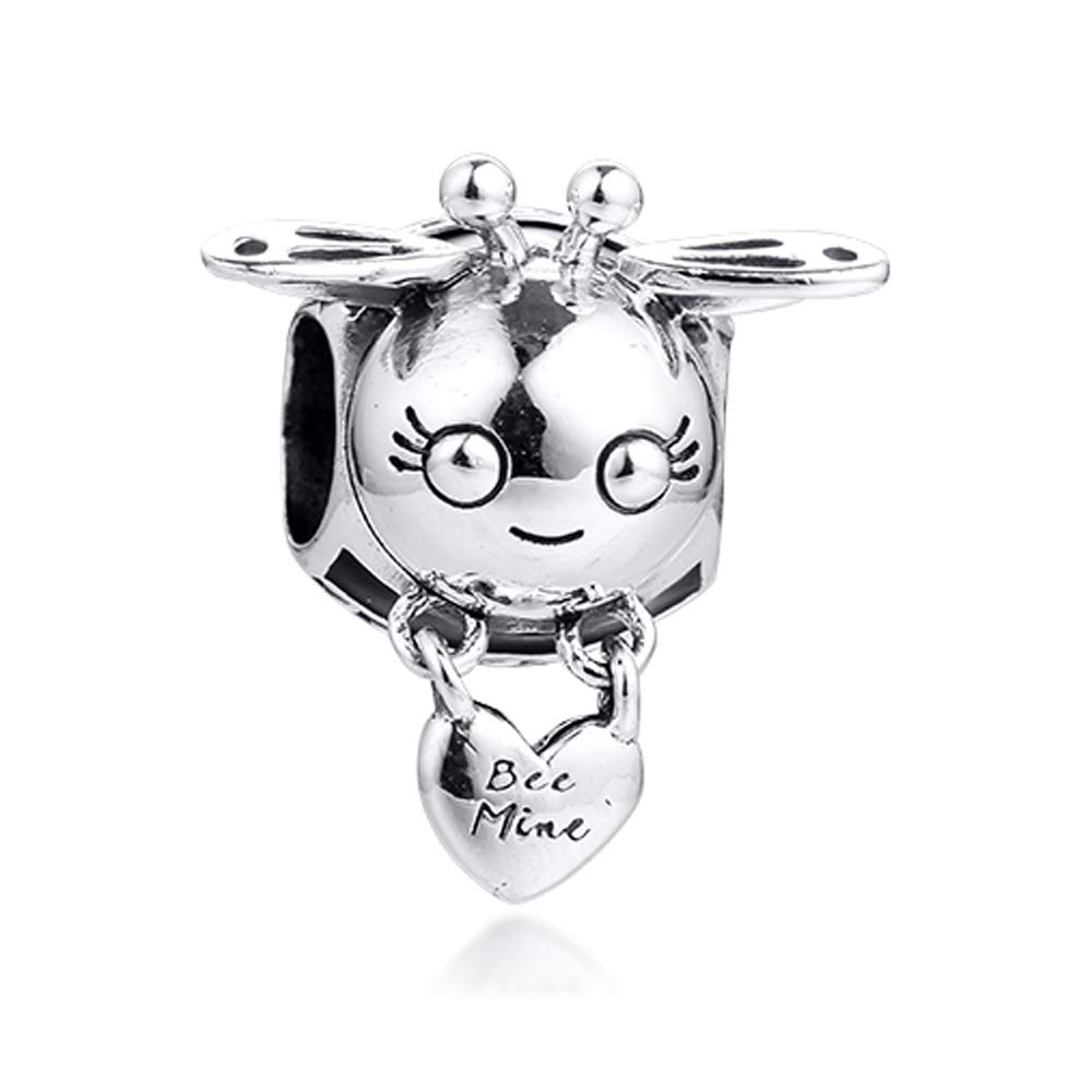 PANDOCCI 2020 Spring Cute Bee Mine Bead 925 Silver DIY Fits for Original Pandora Bracelets Charm Fashion Jewelry