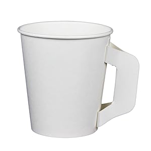 Hot Beverage Cup for Coffee, Tea, Water, Shots, Wheat Grass, Samples – With Handle (50ct 6oz)