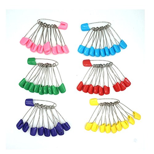 GTONEE Baby Safety Pins Secure Clips for Fastening Baby Clothes Diaper Napkins 50pcs 60PCS 30PCS (Corlorful, 60 pcs)