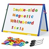 Double Sided Tabletop Whiteboard Easel Magnetic