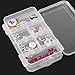 MUXSAM Double Sided Storage Organizer Container with Dividers, 1-Pack Jewelry Box Case 5.6x3.3in for Craft Beads Makeup Rings Earrings Necklace Fishing Tackles Screws (Plastic Front 4 + Back 6 Grids)