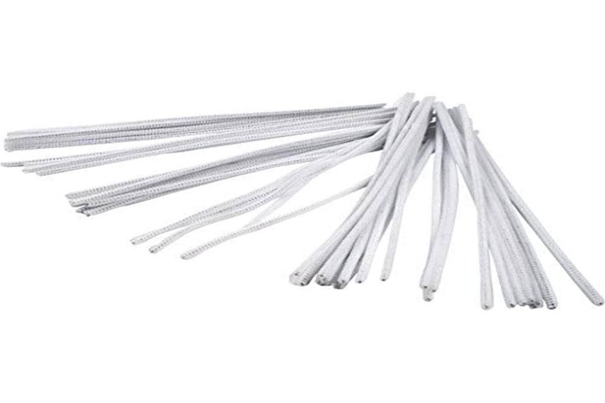 Pipe Cleaners, thickness 6 mm, L: 30 cm, white, 50pcs