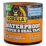 Gorilla Waterproof Patch & Seal Tape 4" x 10' Black, (Pack of 1)