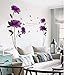 Rumas DIY Purple Rose Print Removable Room Home Decor Cartoon Wall Stickers Decal