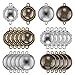 Accmor 20 Pcs Bracelet Blanks with 20 Pcs Glass Cabochon, Round Connector Charms Bracelet Connector Round Pendant Trays Cameo Bezel Settings Photo Jewelry for Crafting DIY Jewelry Making