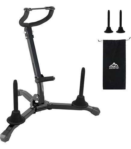 Hercules DS537B Supporto Doppio Per Sassofono Alto/Tenore &ndash; Pieghevole, Schienale Regolabile, Capacit&agrave; 20 Kg, Design Monopezzo