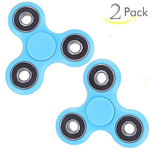 Lalago Fidget Spinner Hands Toy Stress Reducer - 2 Pack Finger Gyro Perfect For ADD, ADHD, Anxiety, and Autism Children Adult (Sky Blue)